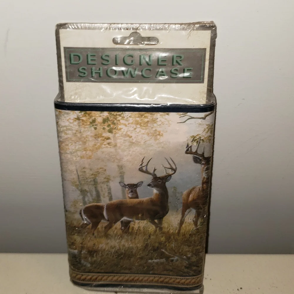 Wildlife Deer Print Decorative Wallpaper - Brown & Green Wall Runner